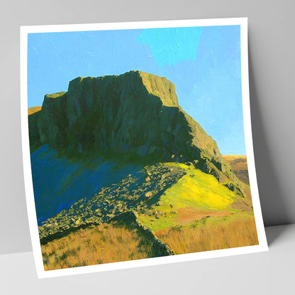 Green Crag in Vivid Sunlight lake district fell art print