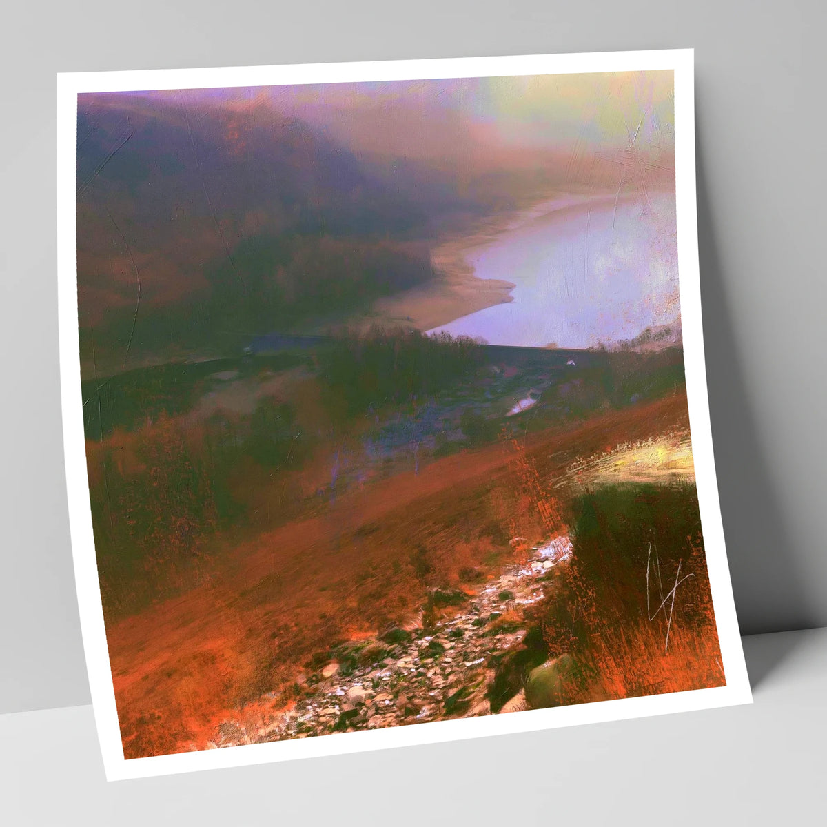 Descending Helvellyn Path to Thirlmere lake district lake art print