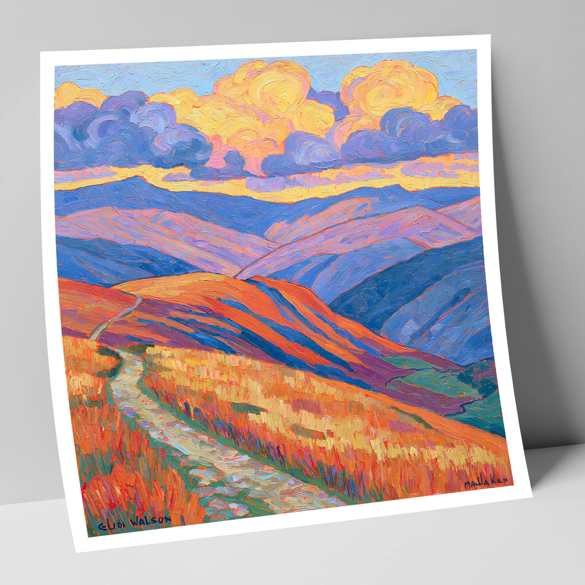 Colourful Rolling Fells Under Cloud lake district fell art print