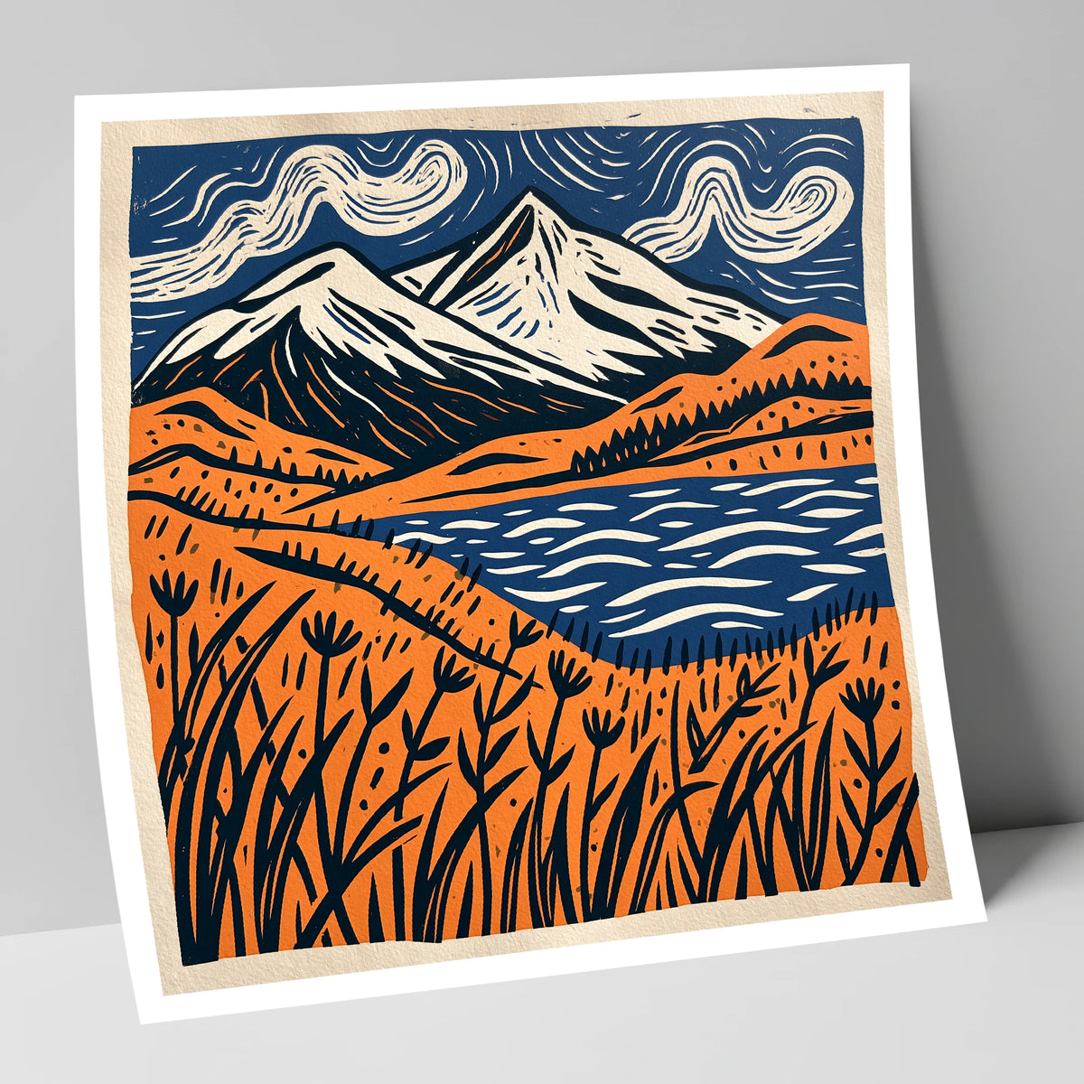 Skiddaw Beneath Swirling Skies lake district fell art print