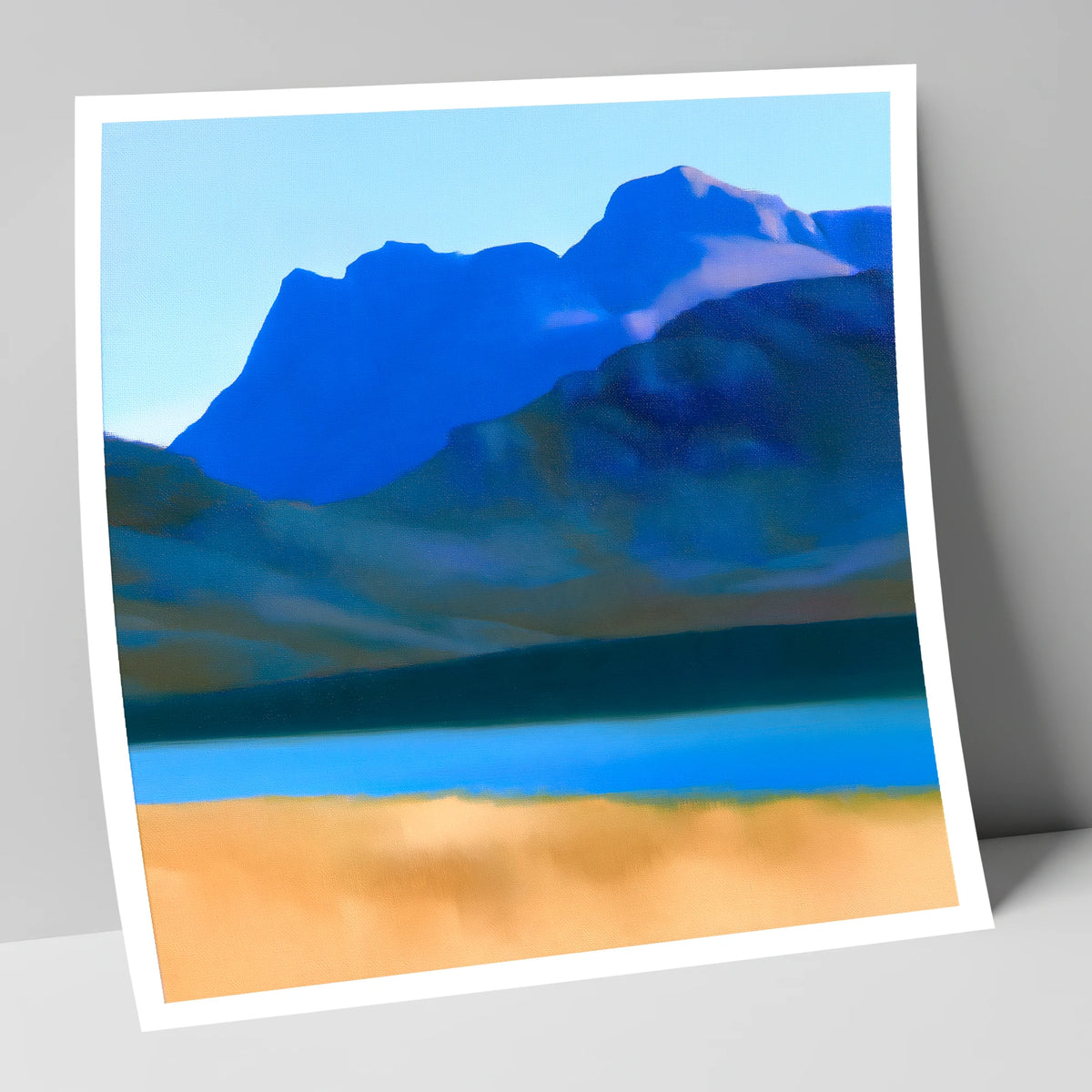Bold Blue Langdale Pikes lake district fell art print