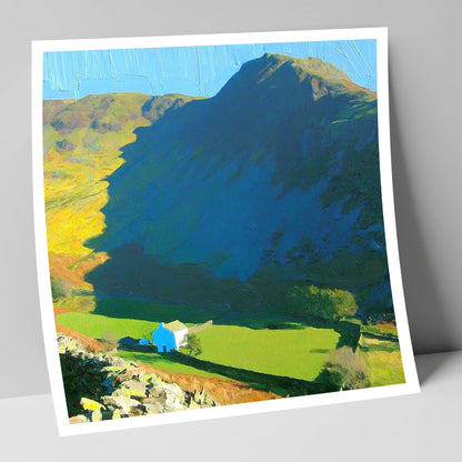 Harter Fell Over Valley Farm lake district fell art print