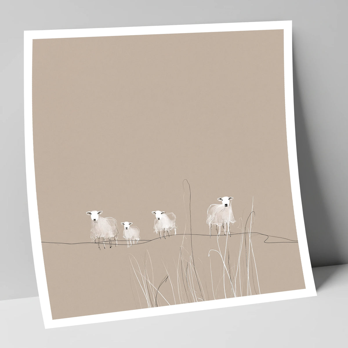 Delicate Herdwick Sheep on Fellside lake district wildlife art print