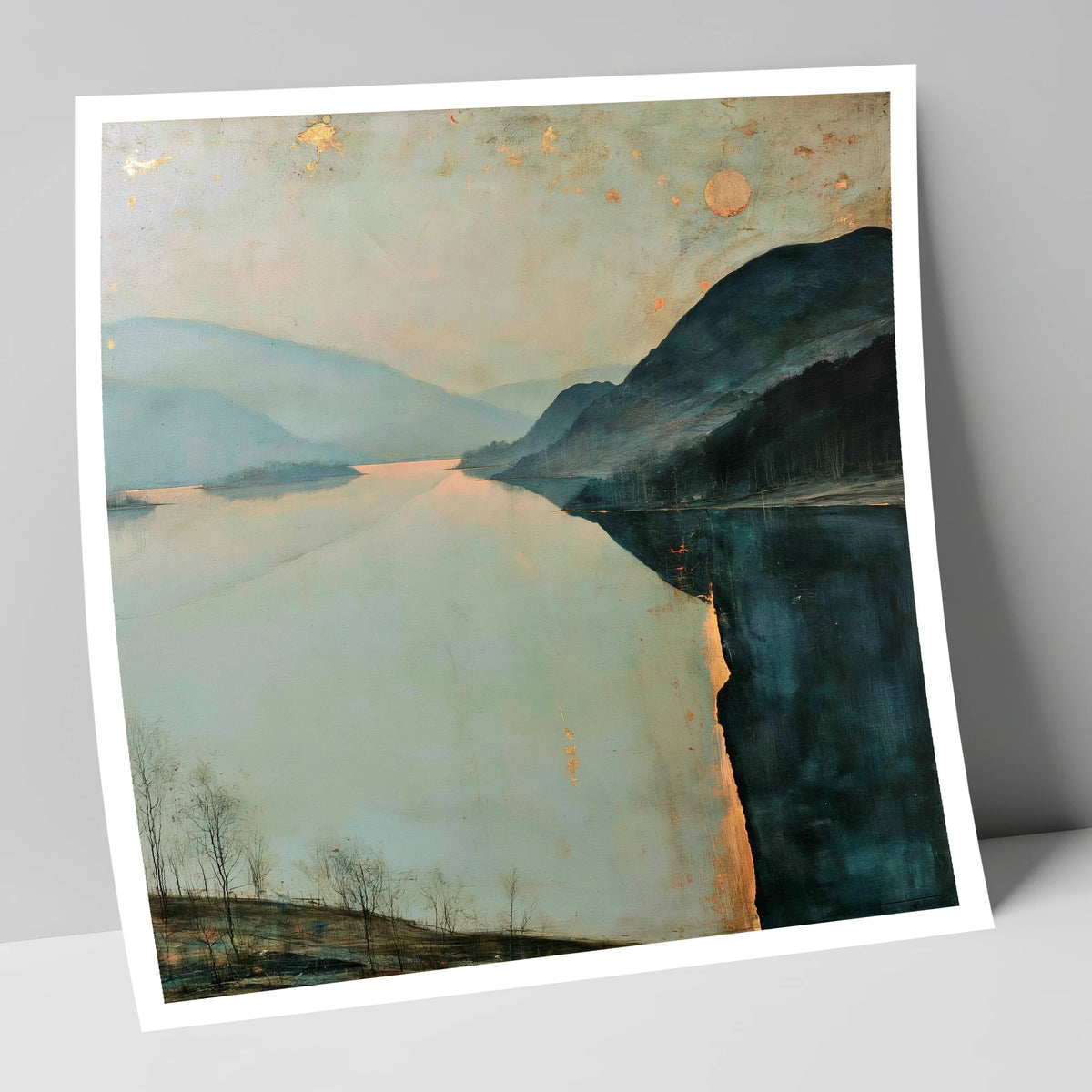Ullswater in Slate and Gold lake district lake art print