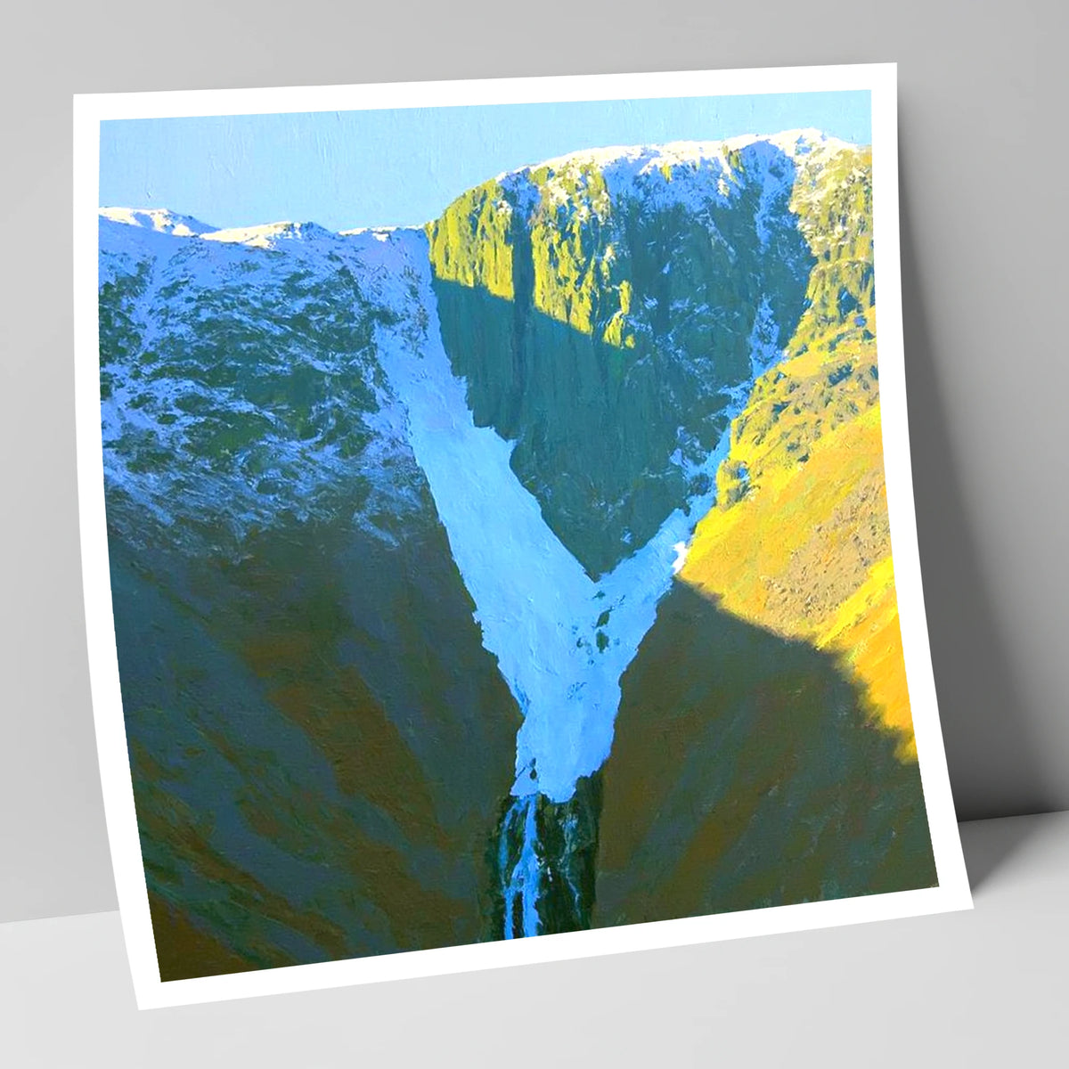 Snowy Crags of Nethermost Pike lake district fell art print
