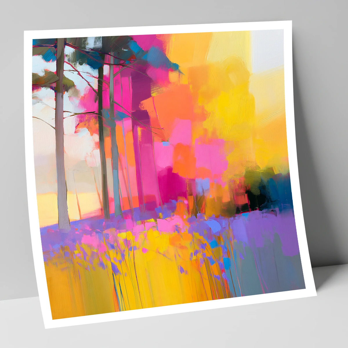 Vivid Bluebell Woods lake district wildflower art print