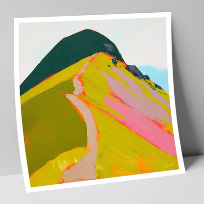 Vibrant Path Up Catbells lake district fell art print