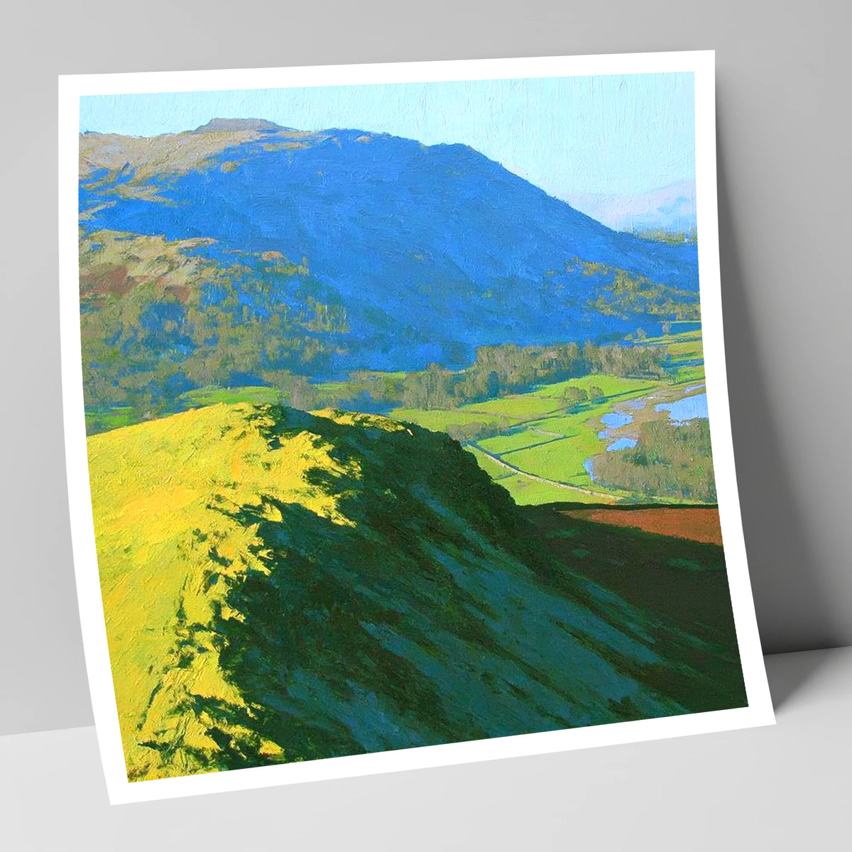 Sunlit Ridge on Black Fell lake district fell art print
