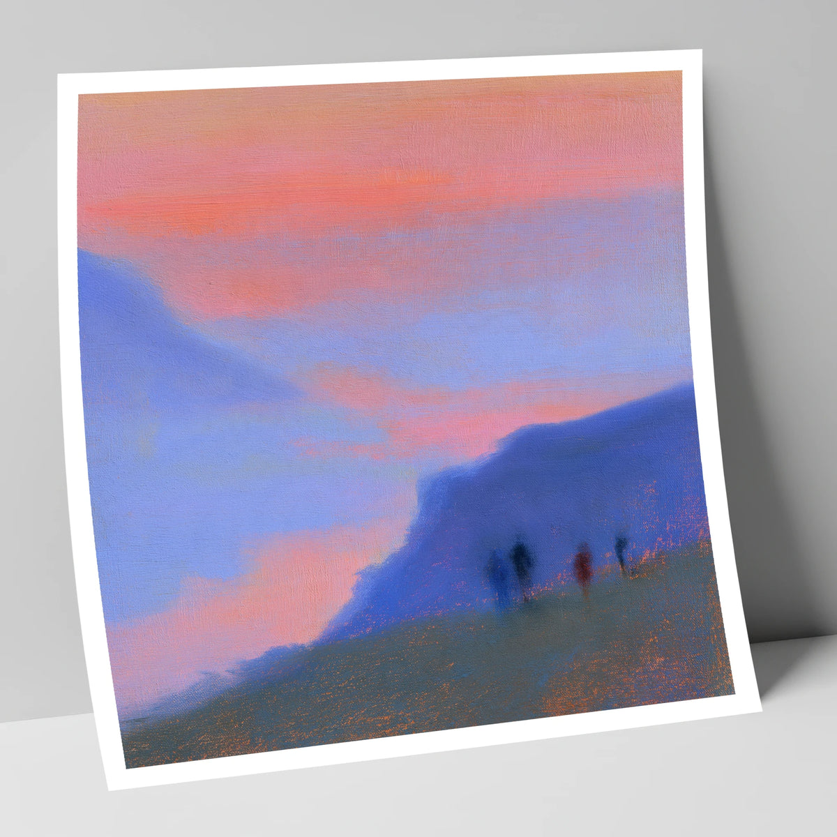 Twilight Walkers on the Fell lake district fell art print