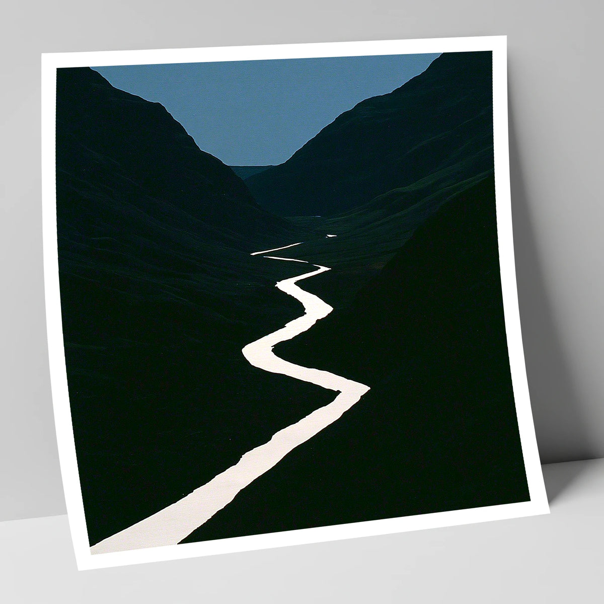 Silver River in Shadowed Valley lake district waterfall art print