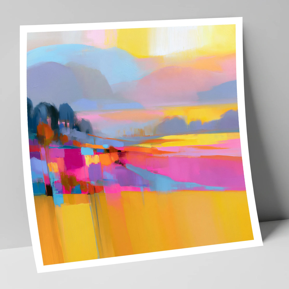Magenta and Gold Valley Mist lake district sky art print