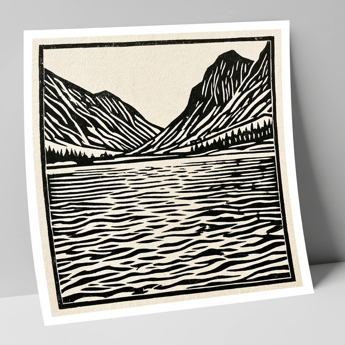 Ennerdale Water in Monochrome lake district valley art print