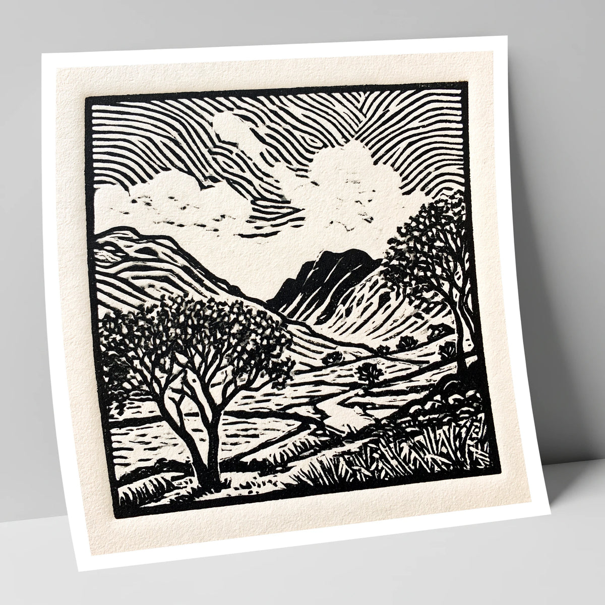 Black and White Eskdale Valley lake district valley art print