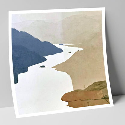 Winding Ullswater and Wooded Islands lake district lake art print