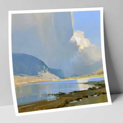 Sunlit Storm Cloud Over the Lake lake district sky art print