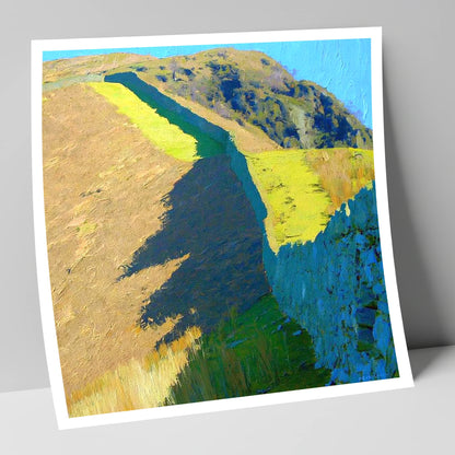 High Rigg Stone Wall Shadows lake district fell art print