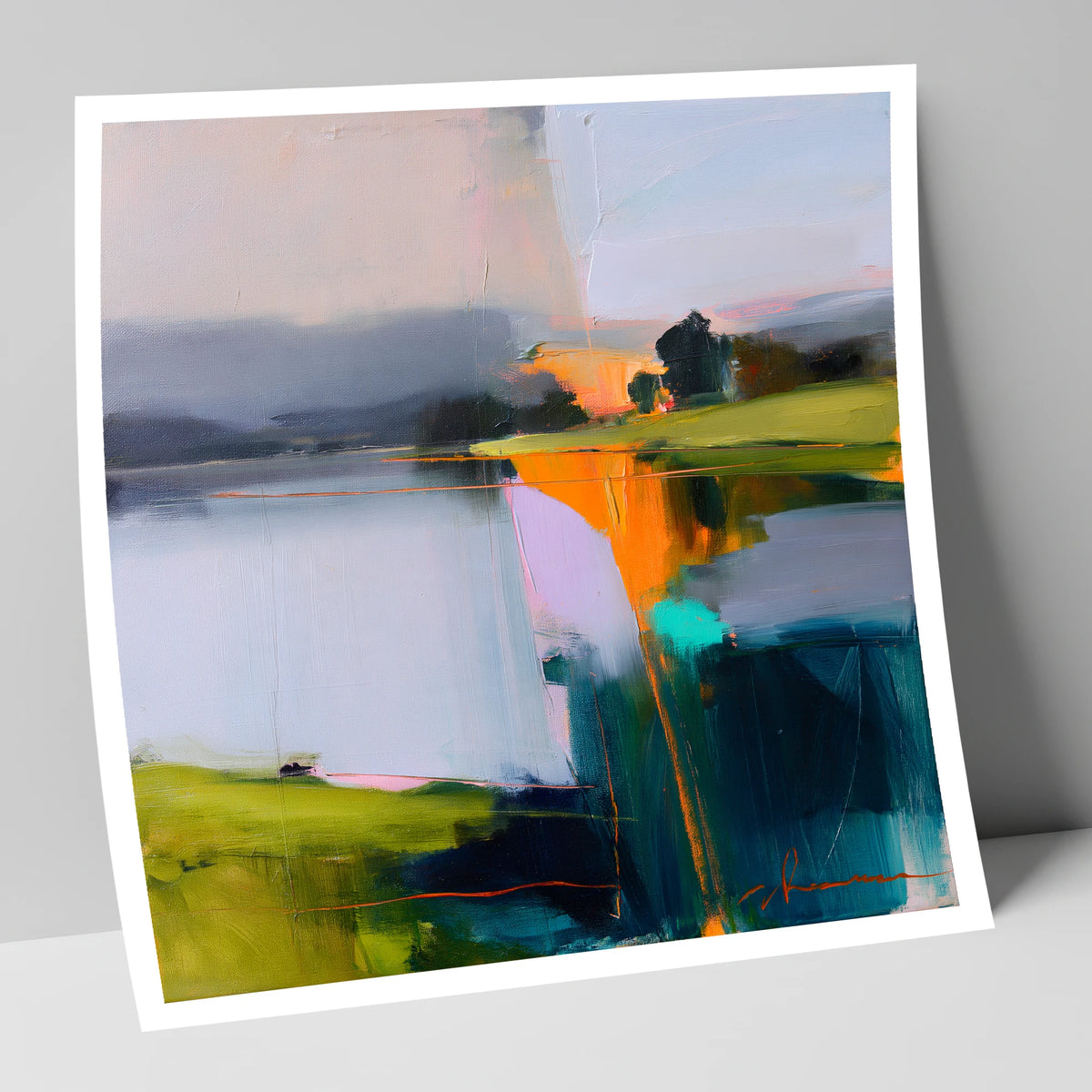 Vibrant Dawn on Still Lake lake district lake art print