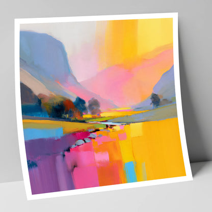 Vivid Pink Lakeland Valley Beck lake district valley art print