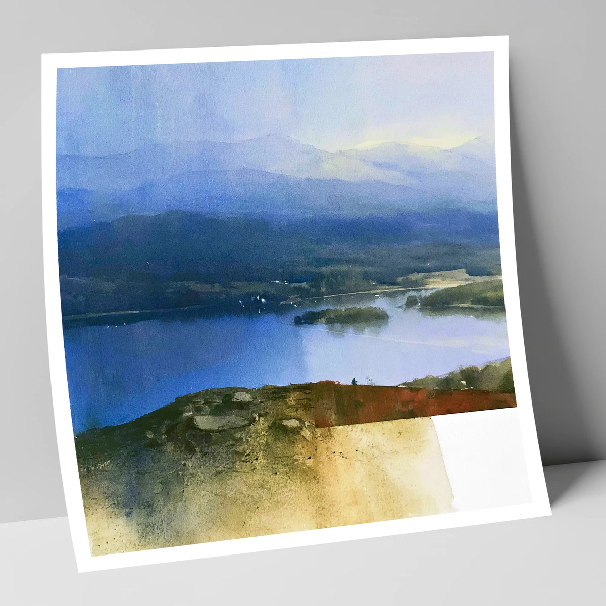 Indigo Windermere from Brant Fell lake district village art print