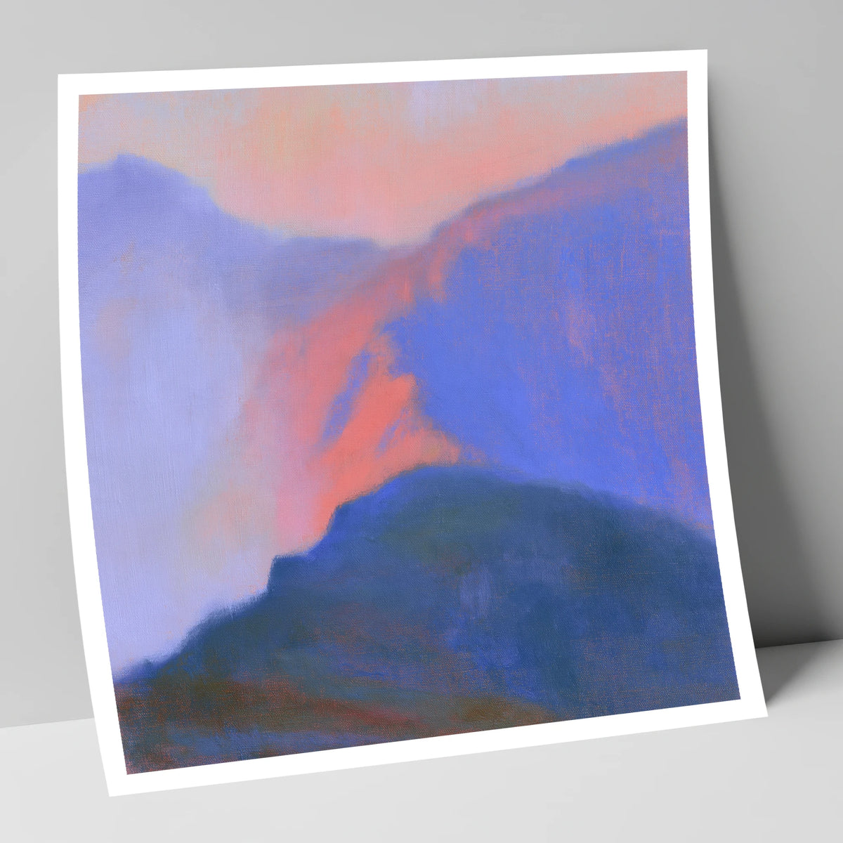 Misty Mountain Ridge in Pink Light lake district fell art print