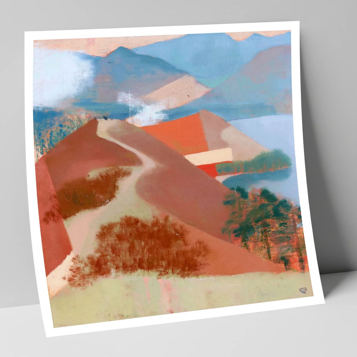 Terracotta Cat Bells Above Derwentwater lake district fell art print