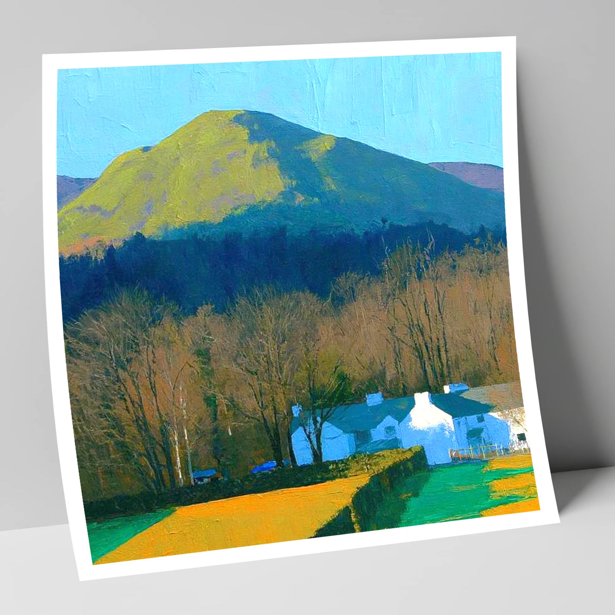 Luminous Latrigg Above White Buildings lake district fell art print