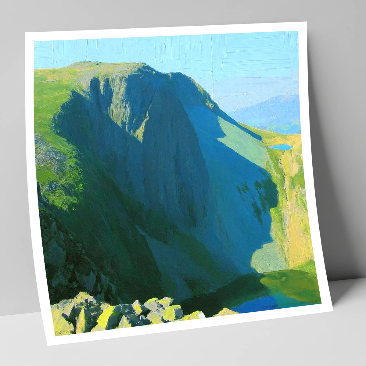 Sunlit Dale Head Crags lake district fell art print