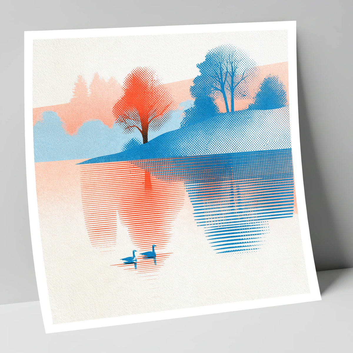 Still Lake at Coral Dawn lake district lake art print