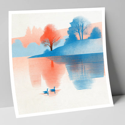 Still Lake at Coral Dawn lake district lake art print