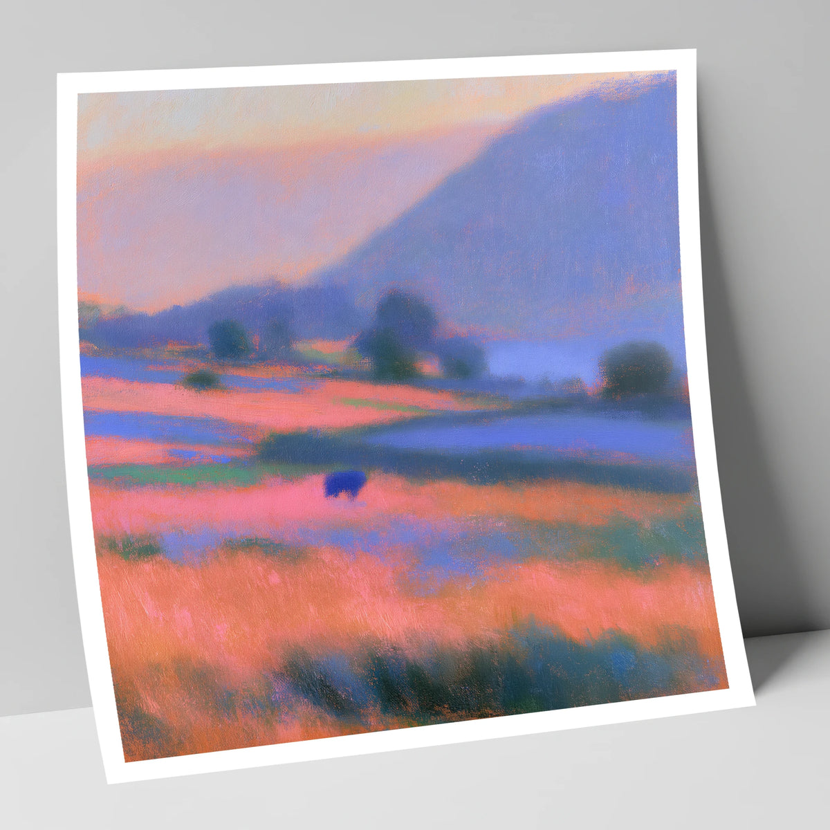 Pink Twilight in a Lakeland Dale lake district valley art print