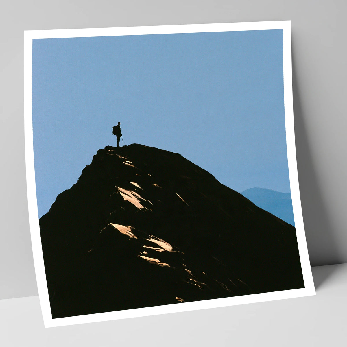 Walker Silhouette on Striding Edge lake district walking art print