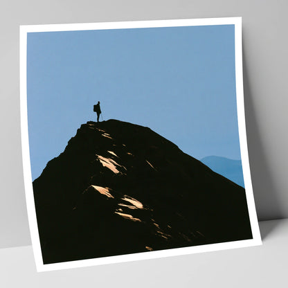 Walker Silhouette on Striding Edge lake district walking art print