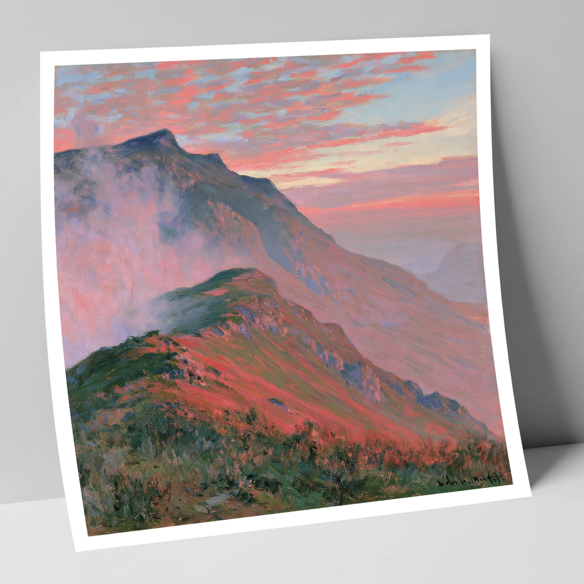 Mountain Ridge in Coral Mist lake district fell art print