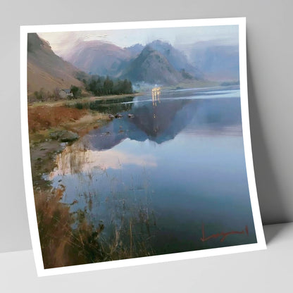 Loweswater Lake in Misty Light lake district lake art print