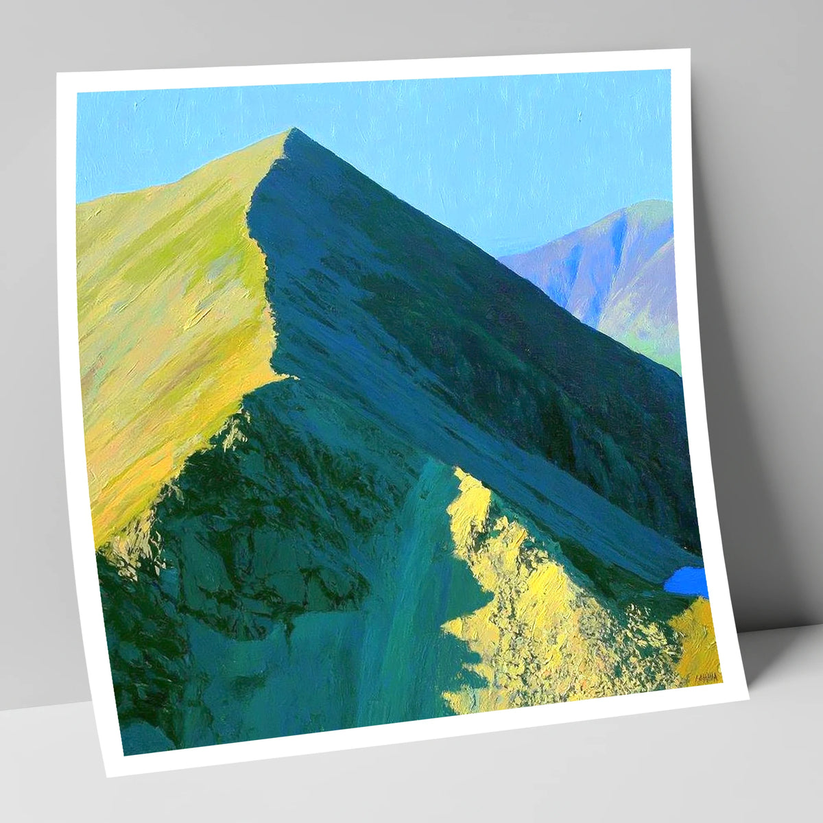 Sunlit Ridge of Catstye Cam lake district fell art print