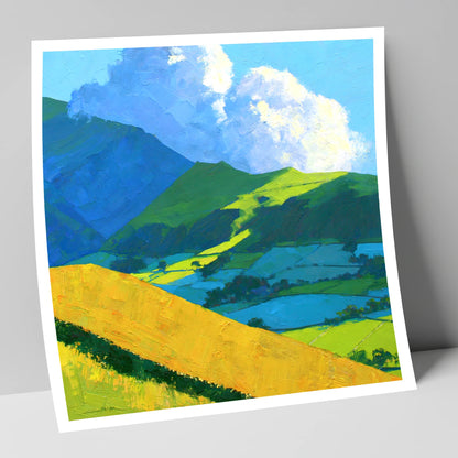 Sunlight and Shadow over Lakeland Fells lake district fell art print