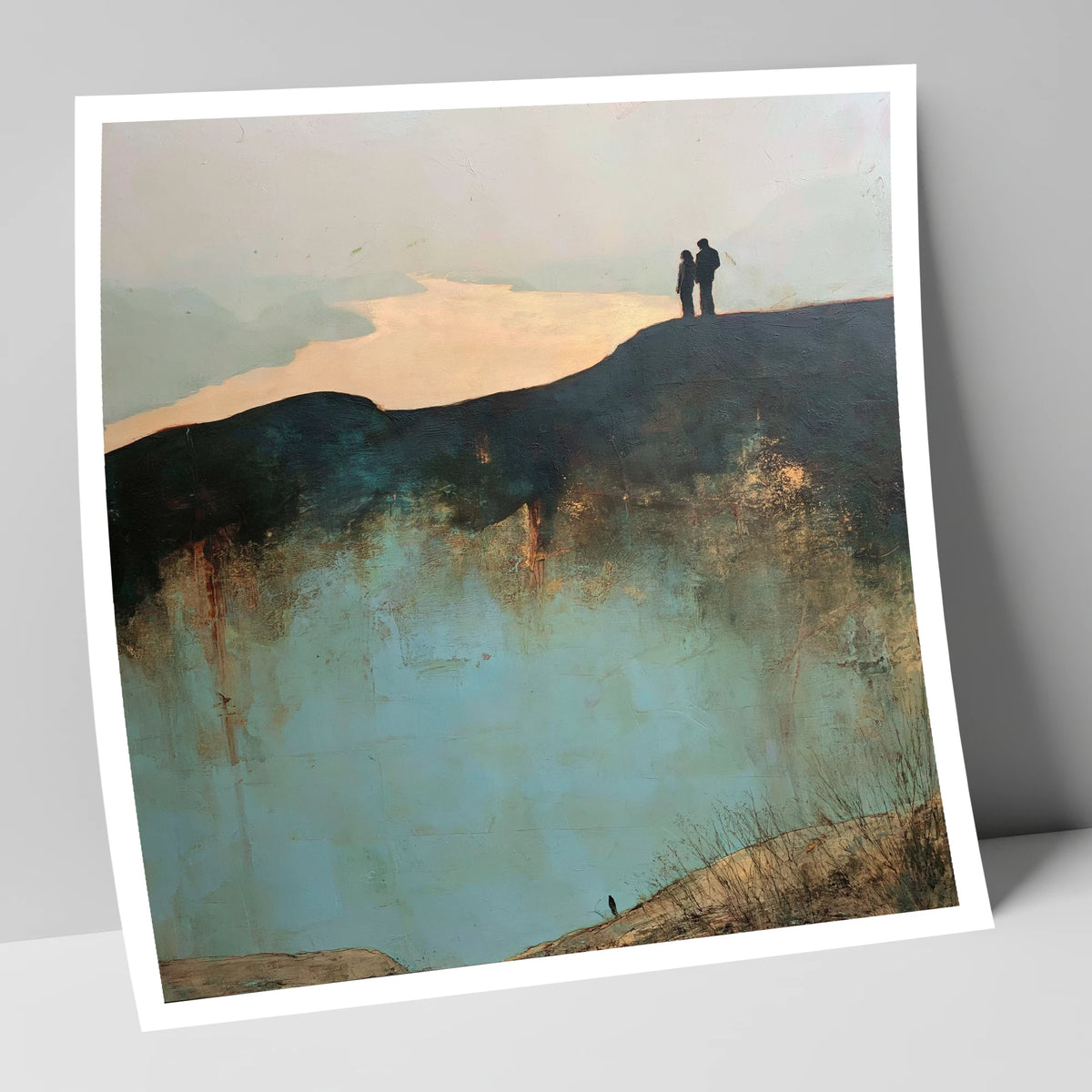 Catbells Ridge Over Golden Water lake district fell art print