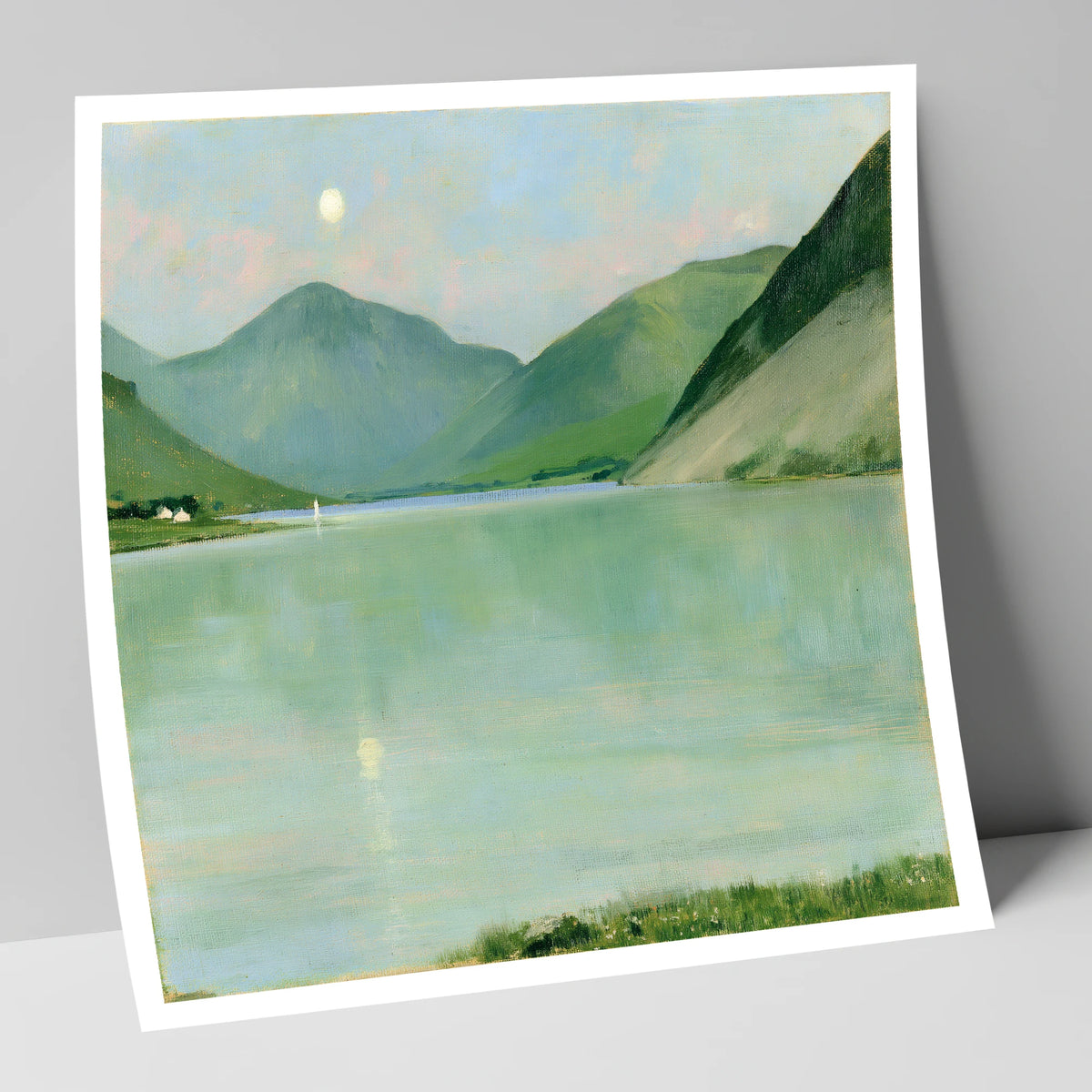 Pastel Moonrise Over Wastwater lake district sky art print