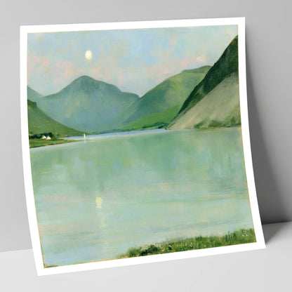 Pastel Moonrise Over Wastwater lake district sky art print