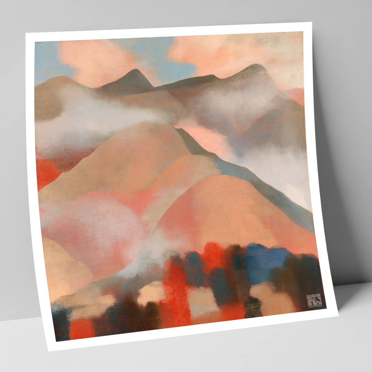 Misty Mountain Ridge In Coral lake district fell art print