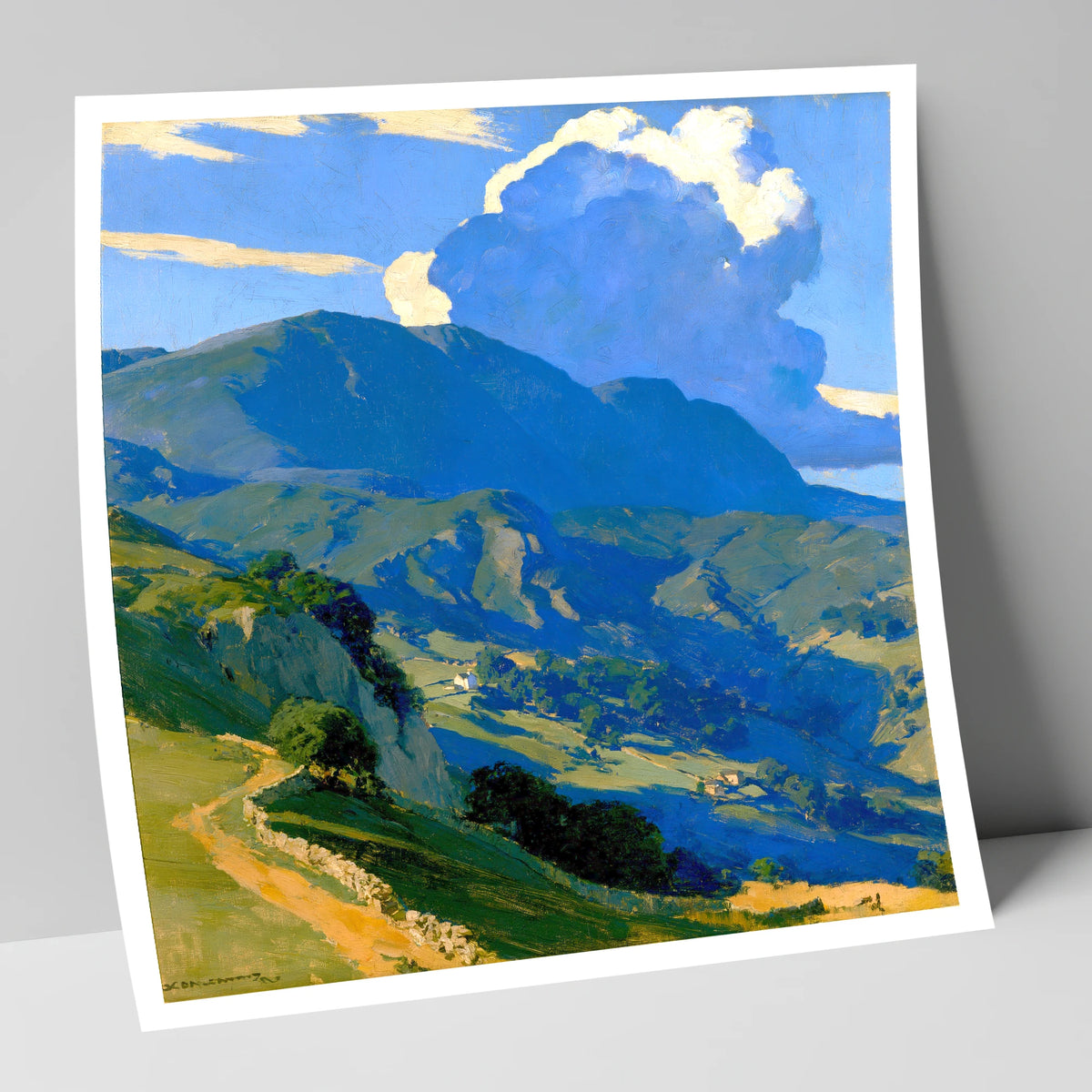 Rolling Fells Under Summer Clouds lake district fell art print