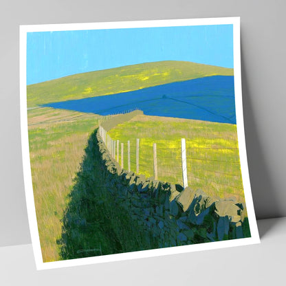 Vibrant Shadows on Loadpot Hill lake district fell art print