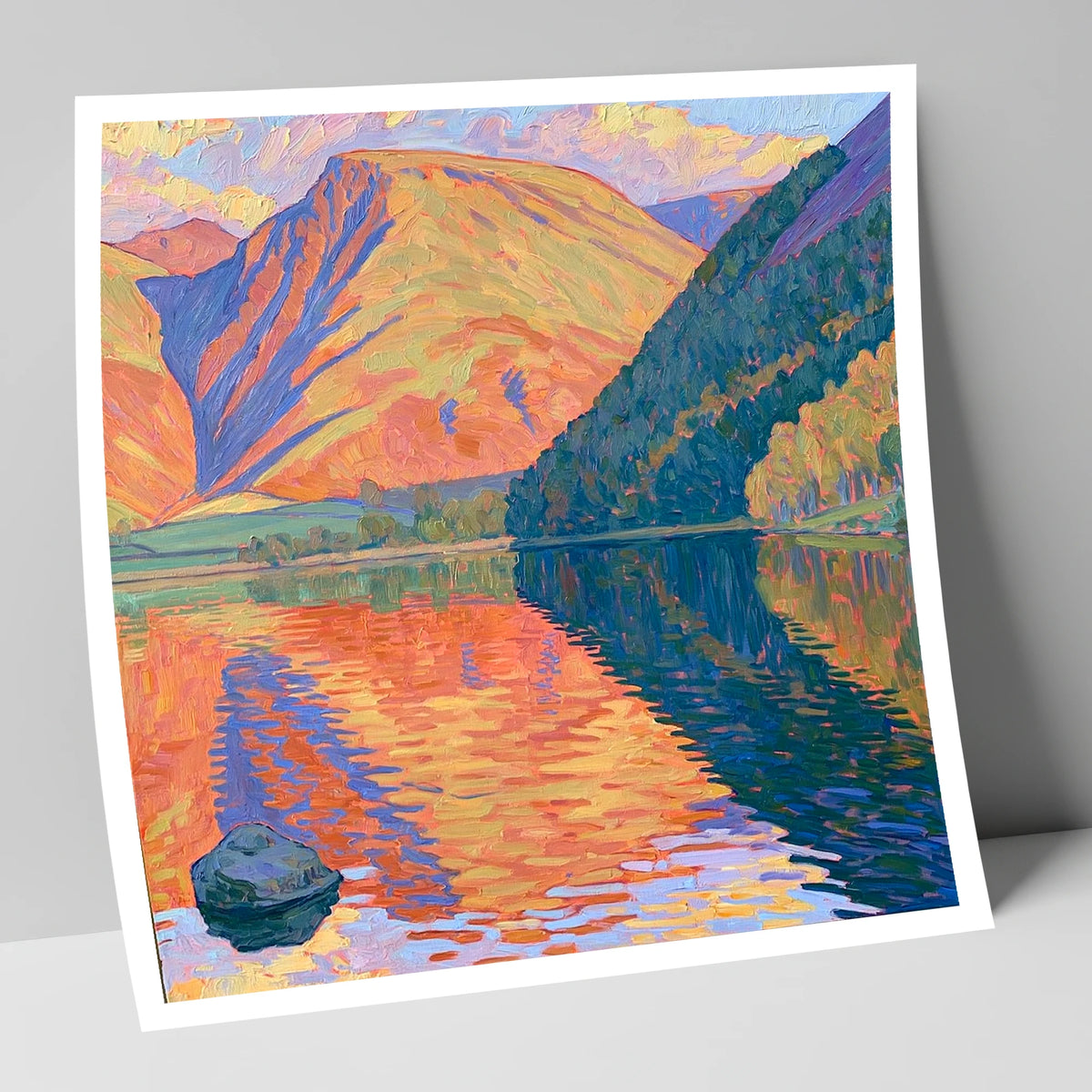 Vibrant Loweswater Sunset Reflections lake district lake art print