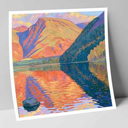 Vibrant Loweswater Sunset Reflections lake district lake art print