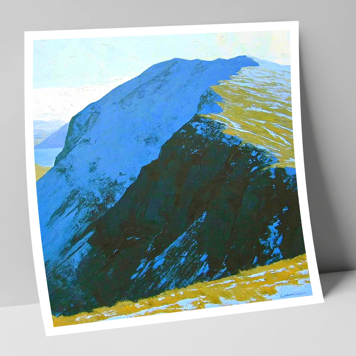 Snow on High Spy Ridge lake district fell art print