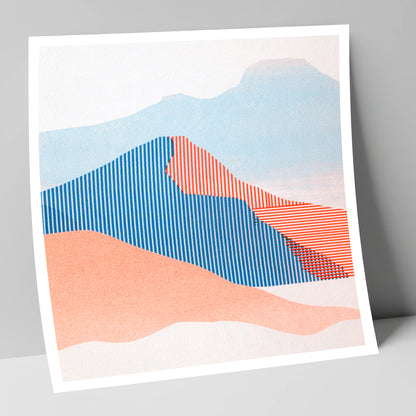 Geometric Fell Summit View lake district fell art print