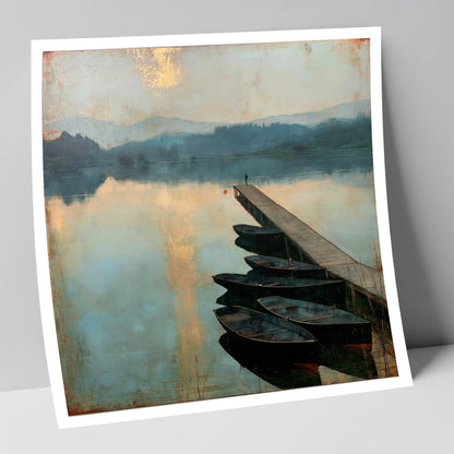 Windermere Jetty in Golden Light lake district lake art print