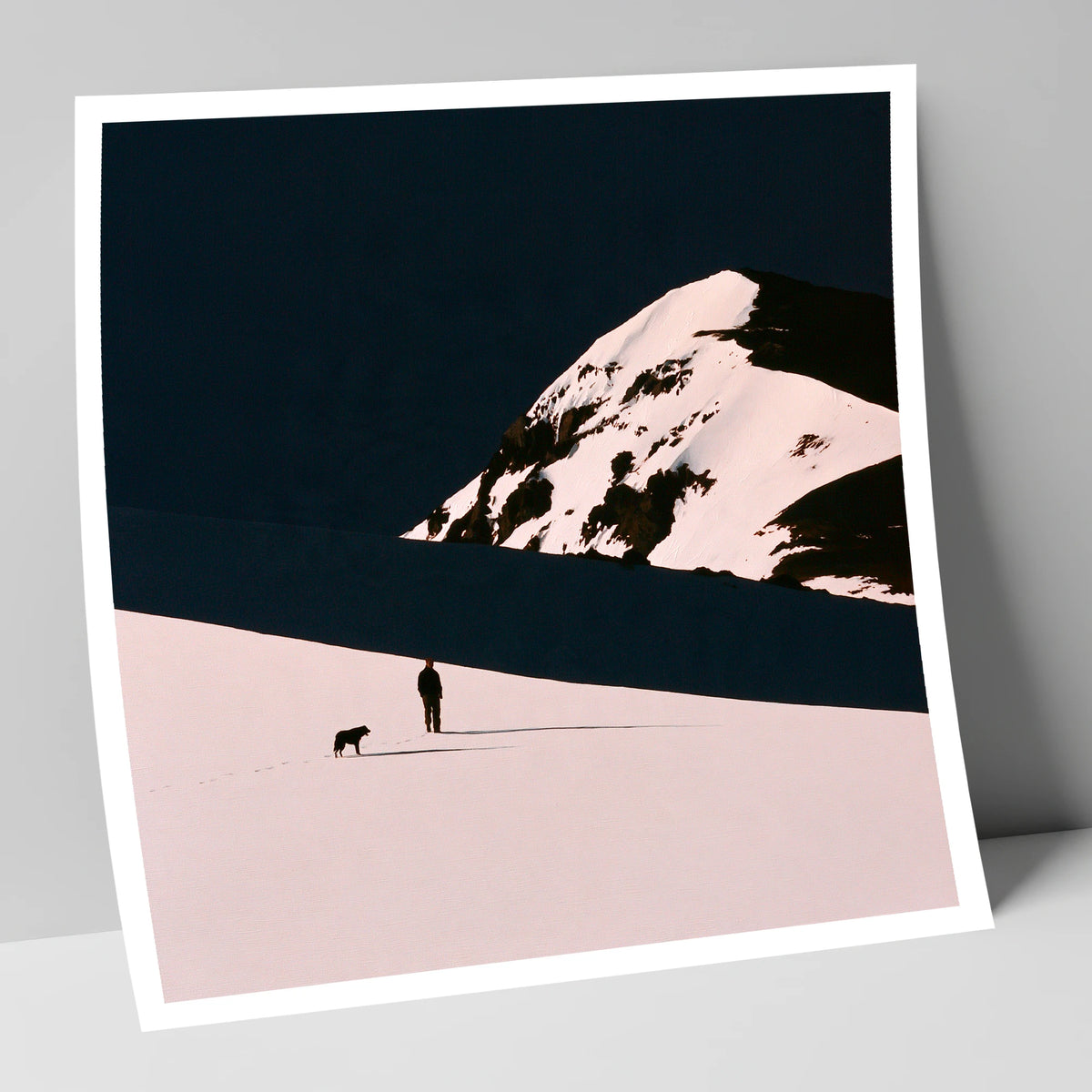 Winter Dog Walk Beneath Skiddaw gifts for dog walkers art print