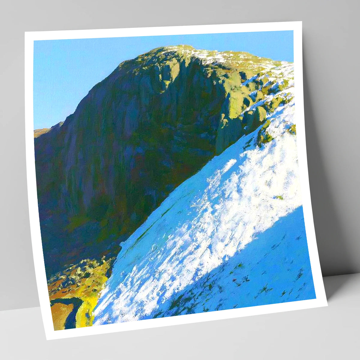 Winter Snow On Sergeant's Crag lake district fell art print