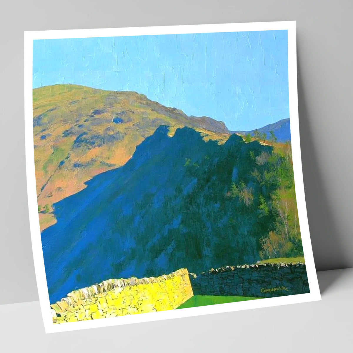 Grange Fell Ridge Bold Shadows lake district fell art print